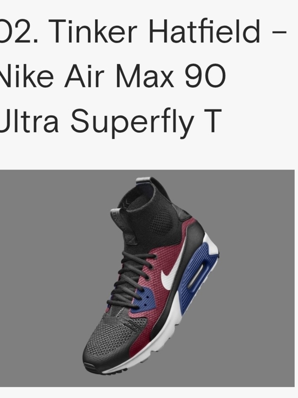 Nike Men’s Air Max 90 Ultra Superfly - Black/Burgundy/Blue